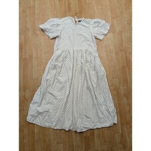 Toit Volant Spring Garden Dress White witth Black Polka Dots size M/L